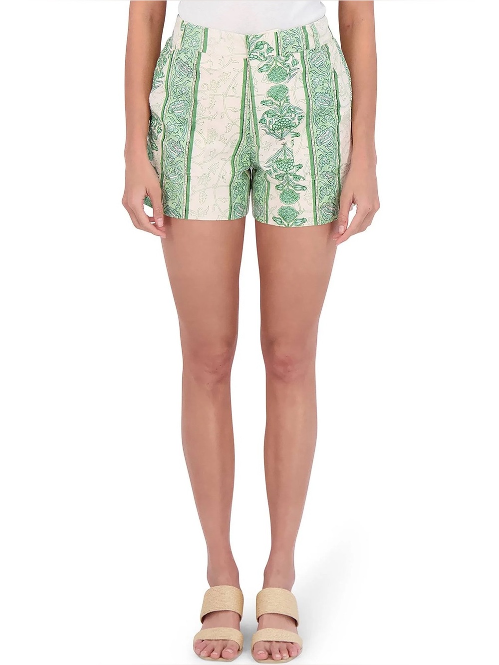 Roller Rabbit Berrino Sierra Floral Paisley Shorts Large Green White